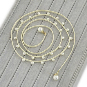 Women's Korean Style Pearl Waist Belt for Sweet Dresses Decoration
