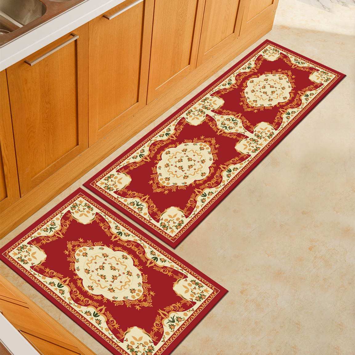 Suministro directo de fábrica alfombra de cocina alfombra de piso engrosada alfombra Europea alfombra de baño alfombra de puerta puede estar en stock al por mayor