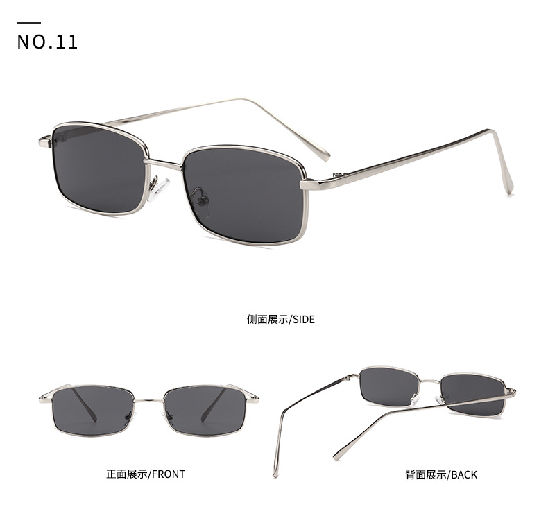 Capsule-shaped Narrow Retro Sunglasses European And American Catwalk Square Sunglasses display picture 3