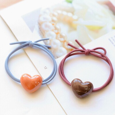 韩国可爱糖果色爱心星星森女皮筋头绳头饰手工打结扎头发发圈发绳