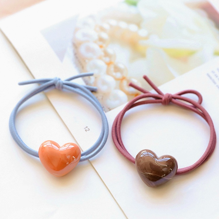 韩国可爱糖果色爱心星星森女皮筋头绳头饰手工打结扎头发发圈发绳