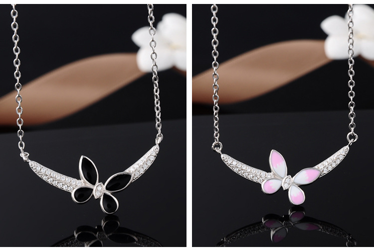 New Korean Version Of S925 Silver Drip Oil Leaf Jewelry Necklace Clavicle Chain Pendant display picture 3