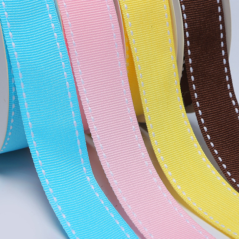 鹭得供应跳点螺纹带服装辅料织带批发横纹丝带可做蝴蝶结