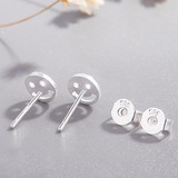 Серебряные матовые универсальные милые брендовые серьги, простой и элегантный дизайн, оптовые продажи