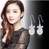 Long earrings, universal crystal with tassels, simple and elegant design, silver 925 sample