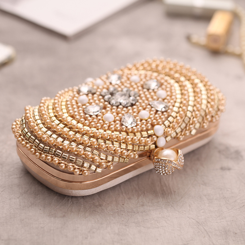 Pearl Evening Bag Women's Clutch Bag Fashion Small Square Bag Shoulder Diagonal Bag display picture 13