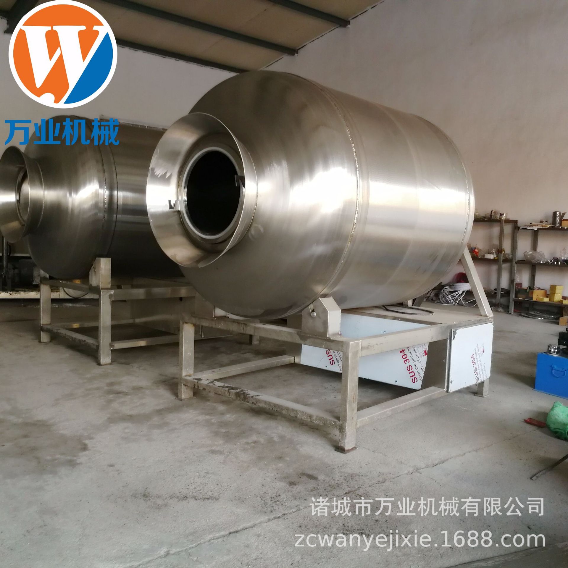 厂家供应 现货发售全不锈钢真空滚揉机 鸡肉腌制真空滚揉机