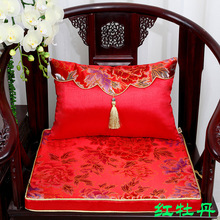 中式古典红木沙发坐垫皇宫圈椅官帽椅冬季海绵棕垫套装可定制