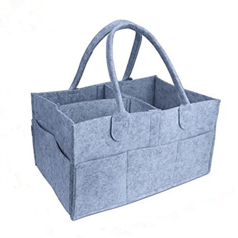 Bolsa de pañales de fieltro caliente transfronteriza conveniente bolsa de almacenamiento de suministros maternos e infantiles simple momia bolsa de fieltro de pañales portátil