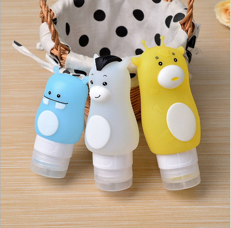 Dibujos animados de viaje de silicona sub-botella de aceite esencial Champú gel de ducha sub-botella palillos portátiles ventas directas de fábrica