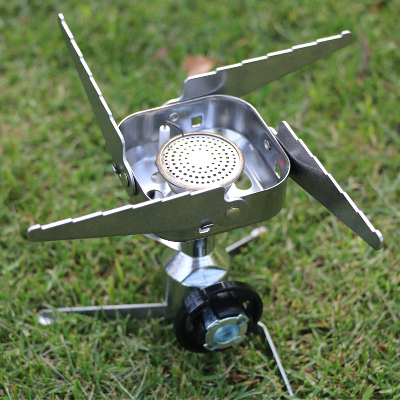 不锈钢一体式便携户外野营卡式炉头防风燃气炉头跨境热销货源批发|ms