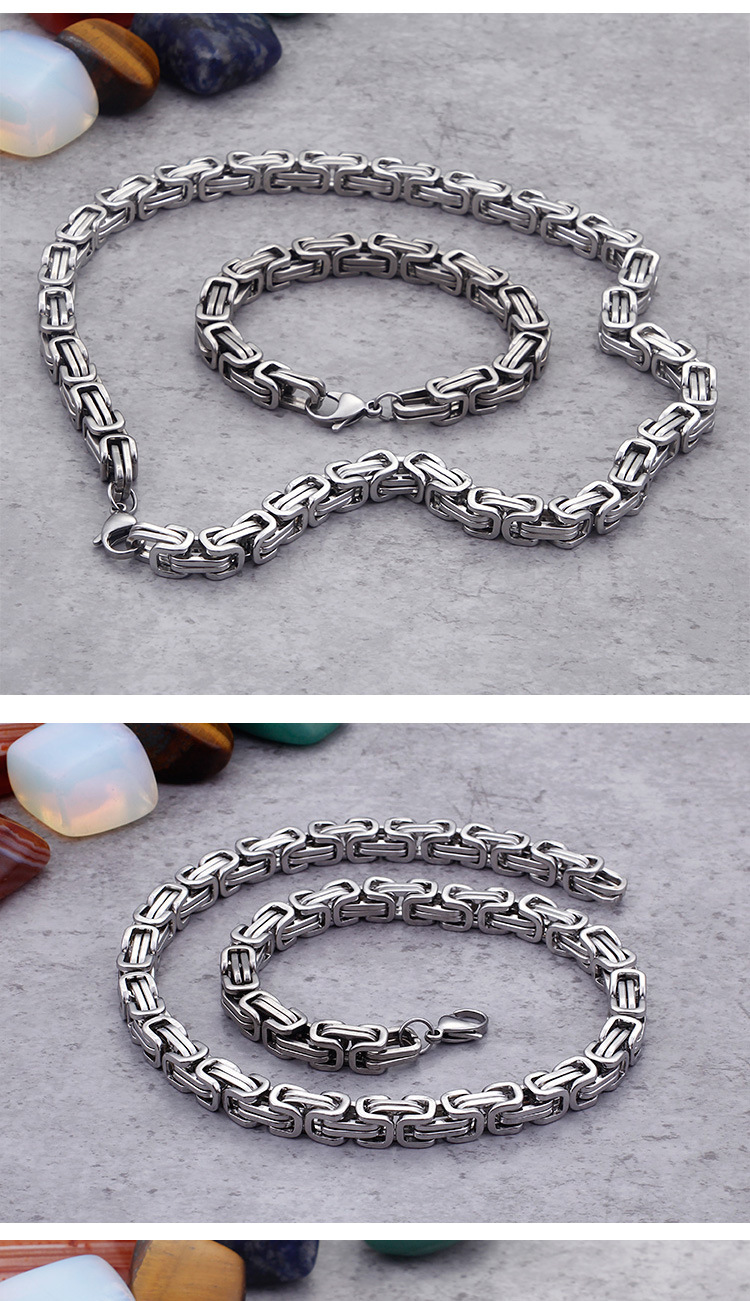 personalized hip hop stainless steel domineering emperor chain men's bracelets in various specifications_voghion.com