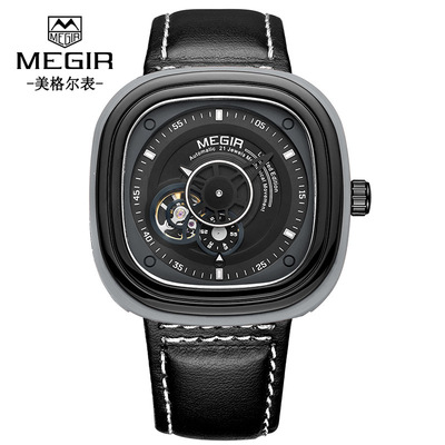 【美格尔时尚潮流个性方形全自动机械男士手表】型号：3012G。