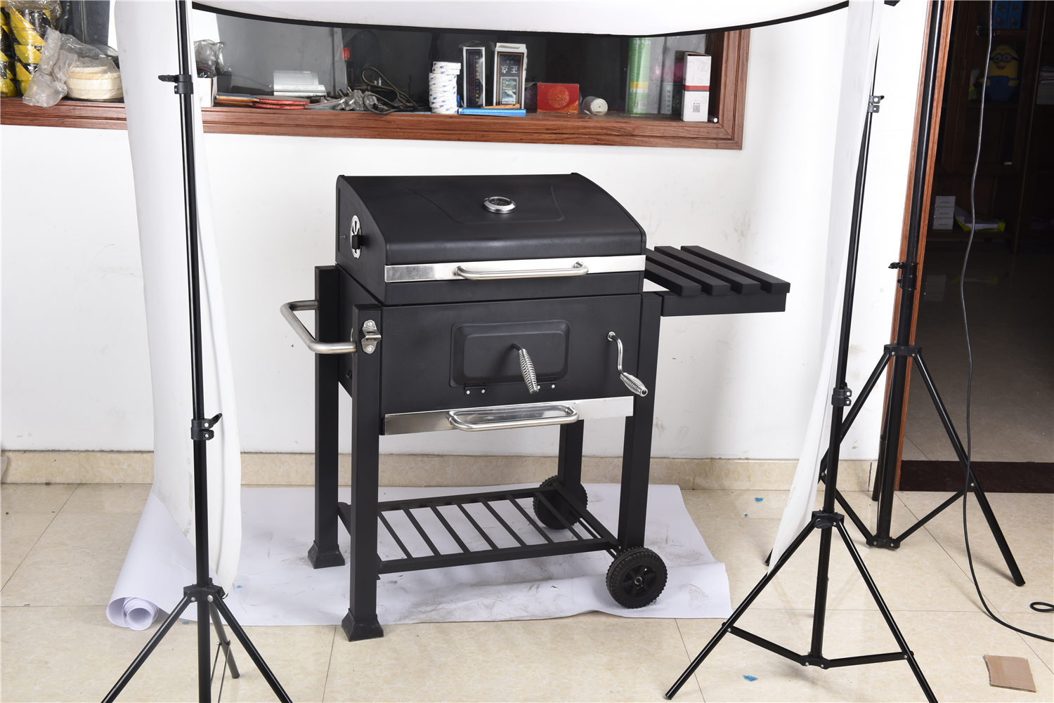 Soy una fábrica grande cuadrado estufa de carbón grande barbacoa estufa patio barbacoa parrilla al aire libre