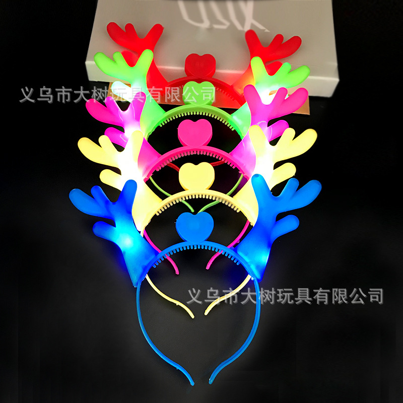 Nueva corneta emisora de luz con luz ciervo dragón cuerno tocado adulto diadema flash concierto Niños Accesorios al por mayor