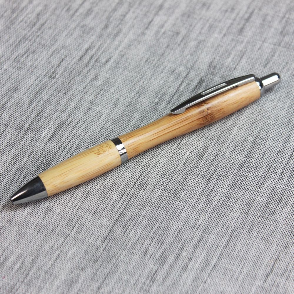 Pluma de calabaza de bambú logotipo personalizado prensa bolígrafo pluma de madera láser logotipo pantalla de seda personalización