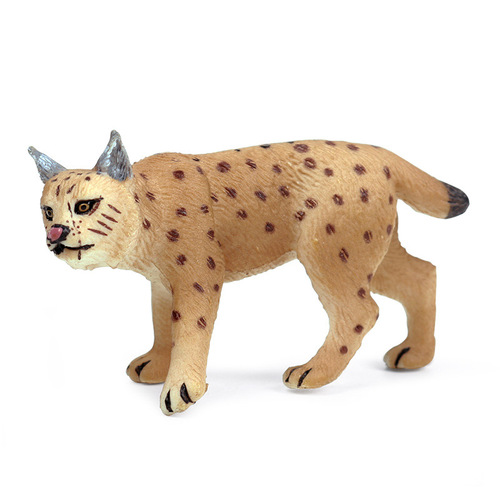 Children's solid simulation wild animal model new lynx feline bobcat static toy ornaments