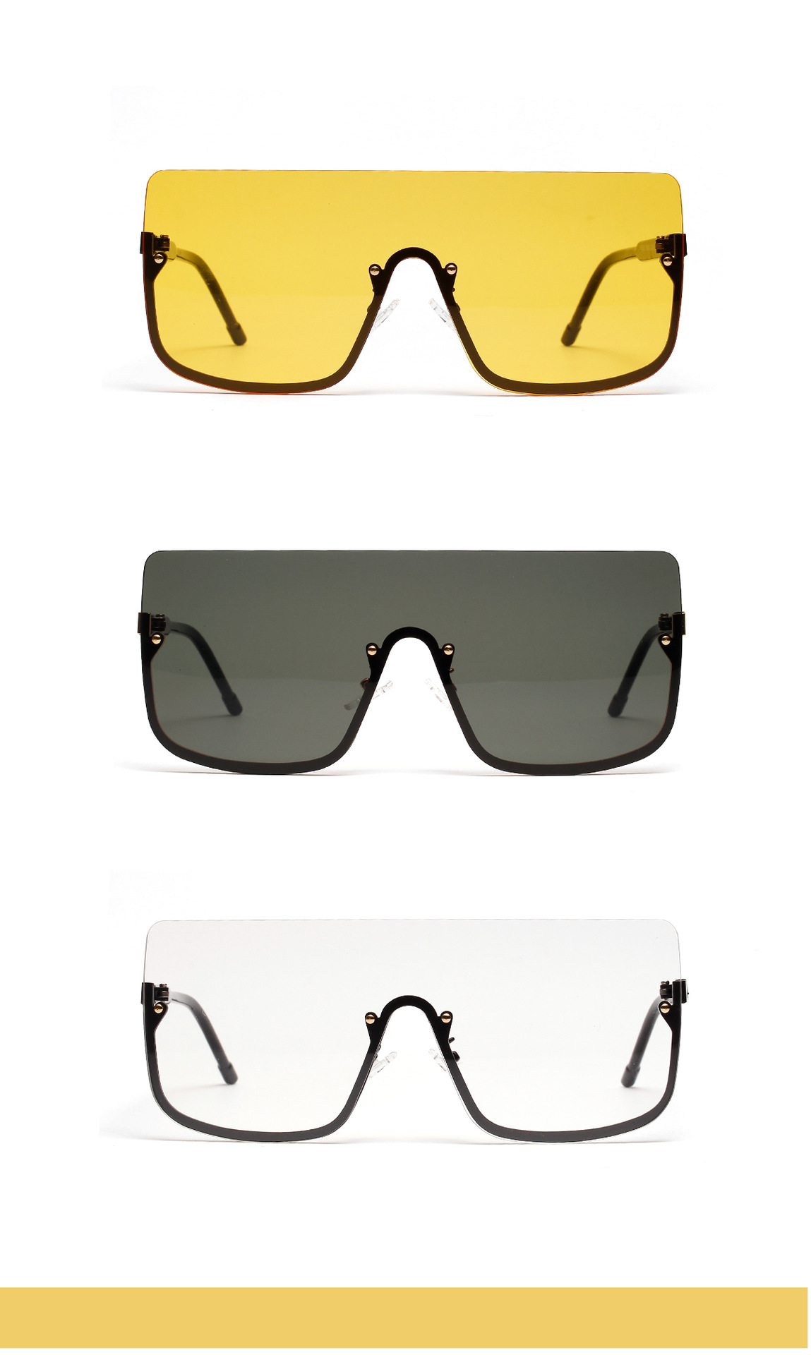 retro half-frame hip-hop sunglasses NSXU57296