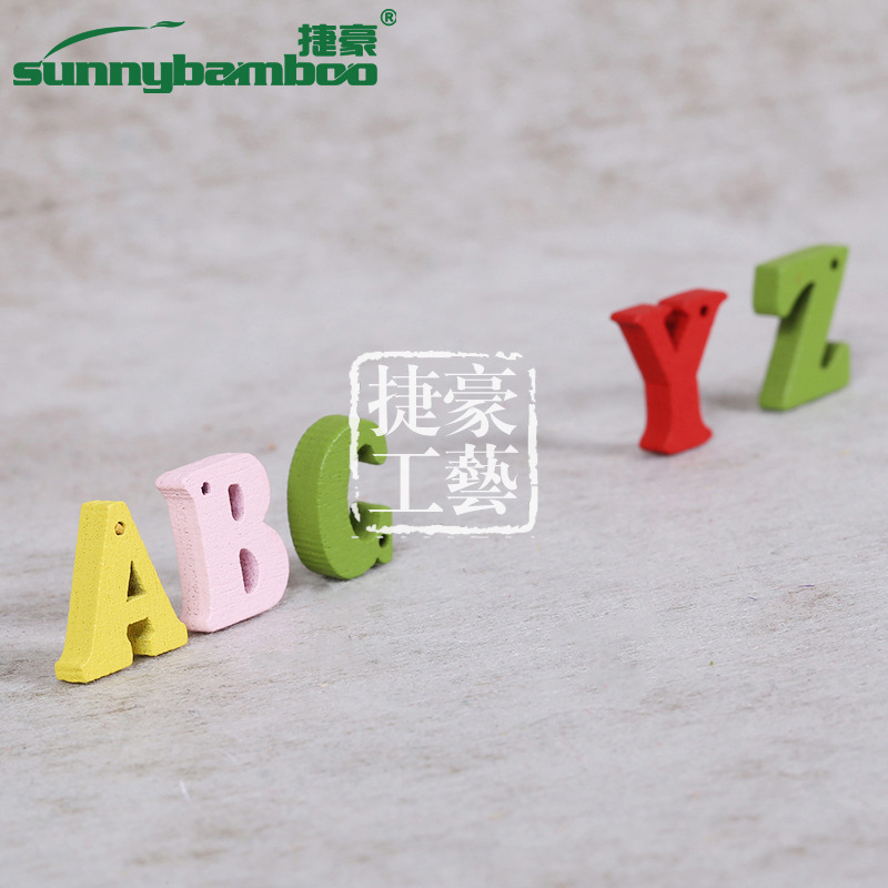 捷豪工艺新款彩色原木DIY工艺字母 英文字母混装 DIY早教玩具批发详情图7