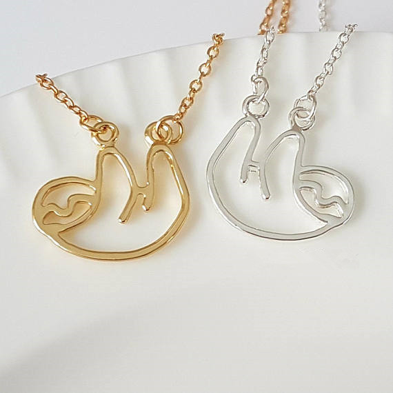 small sloth panda koala bear pendant necklace