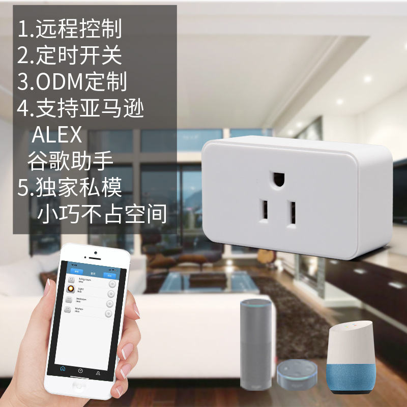 艾仕威自主研发独家私模wifi智能插座alexa语音控制|ru