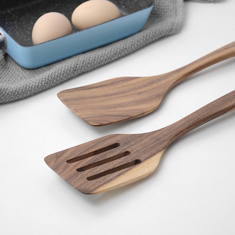 Non-stick pot dedicated solid wood shovel  Teak long handle stir-fry shovel wooden ladle solid wood frying shovel Japanese strainer 