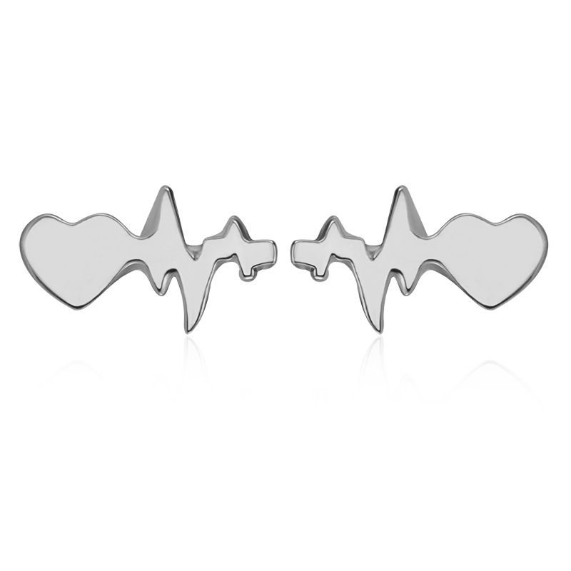 Européen Et Américain  Souhaite Vente Chaude Ecg Oreille Goujons Rythme Cardiaque Actuelle Foudre Forme Oreille Bijoux Pour Les Filles display picture 3