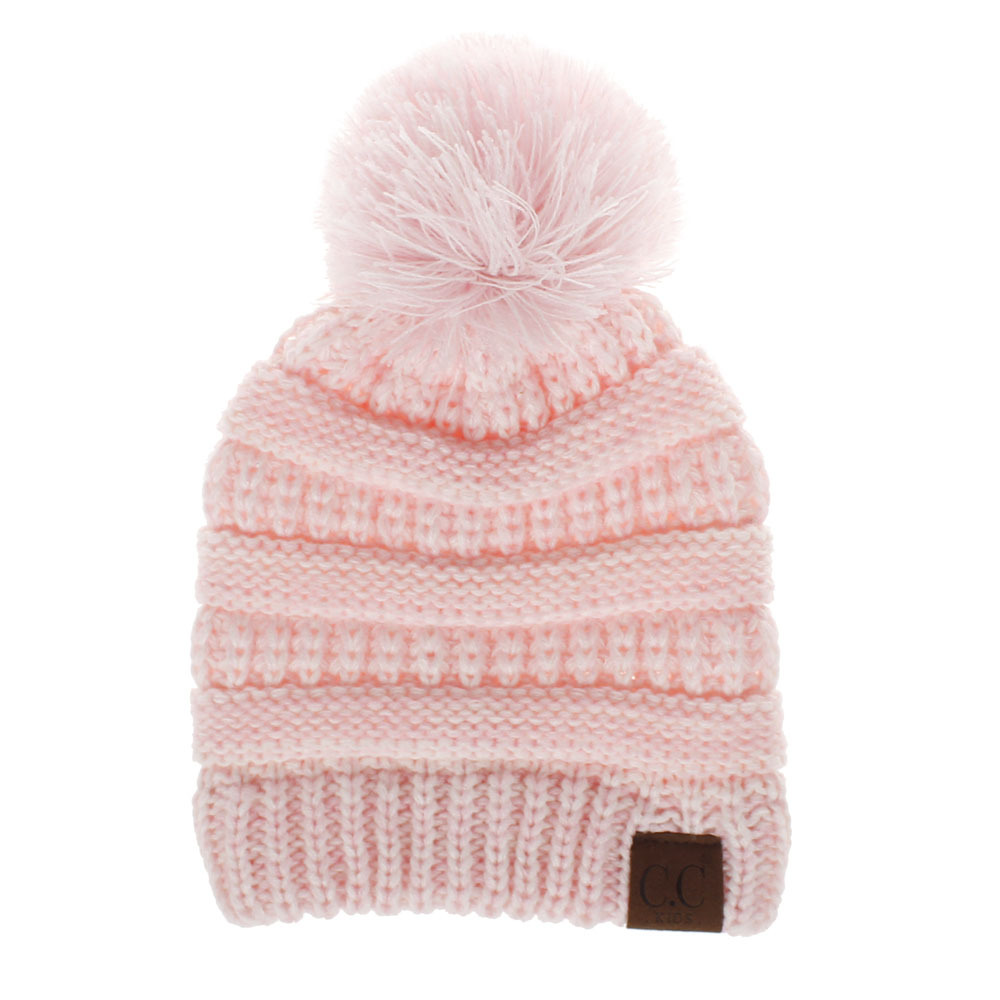 Children Unisex Cute Solid Color Pom Poms Wool Cap display picture 4