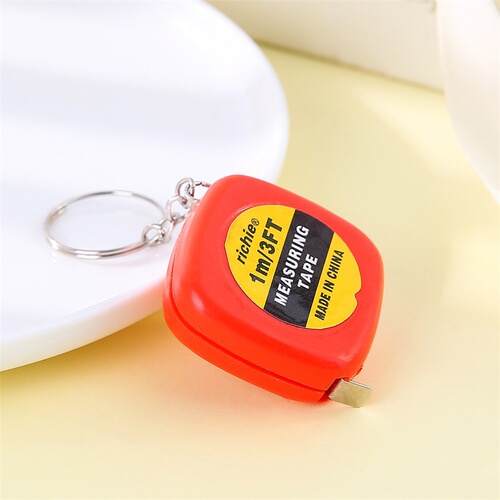 Automatic retractable square small tape measure keychain pendant multi-purpose iron ruler mini small steel ruler gift ruler
