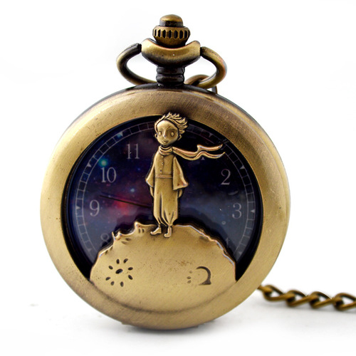 Boshiya pocket watch cross-border little prince pocket watch hollow animation pocket watch cartoon quartz watch necklace children's pocket watch