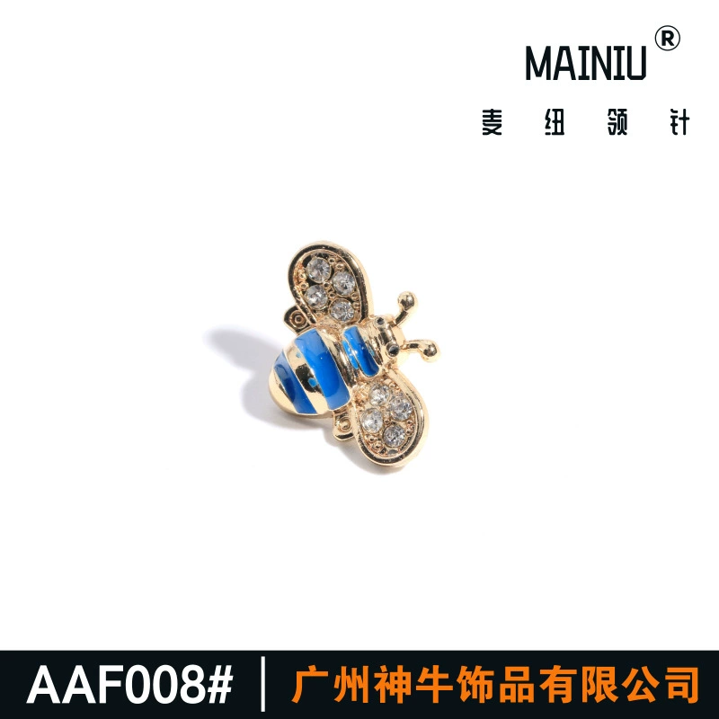 AAF008 Diamond Small Bee Exquisite Dripping Oil Small Metal Insect Bee Gold Alloy Material Branch