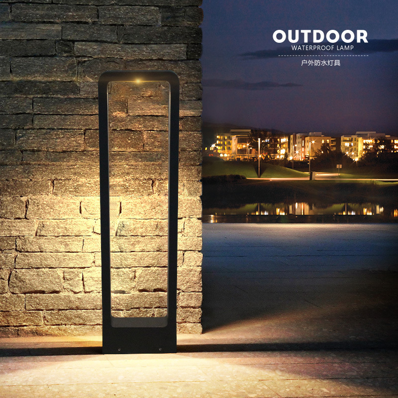 led回形户外草坪灯家用庭院灯花园林照明别墅景观灯草坪灯 铝方形|ms