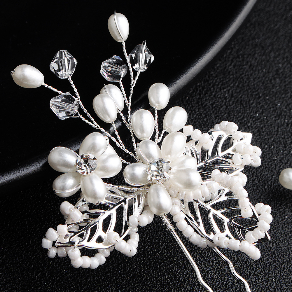 Nueva horquilla retro simple perla hecha a mano coreanapicture2