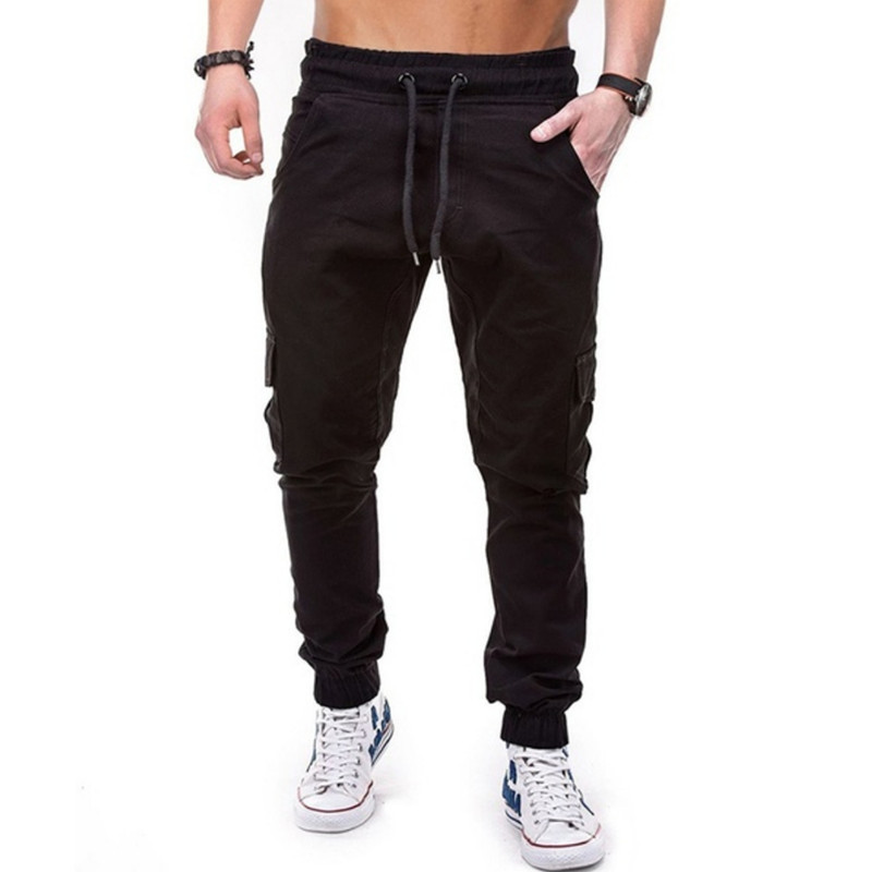 Pantaloni multitasche con coulisse da uomo europei popolari, pantaloni cargo casual da jogging_voghion.com