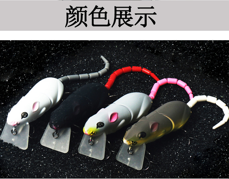 Mice Rat Fishing Lures Topwater 3D Mouse Lures Baits Artificial Rat Swimbaits Bass Trout Hard Lures Kit Gifts for Men 2Pcs