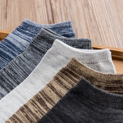 民族風純色復古男襪條紋滌棉男船襪夏季男士襪子廠家批發