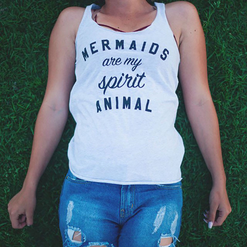 Womens Sleeveless Round Neck Loose Fit Graphic Print Tank Top Casual Style Available in Various Colors Wholesale Supply