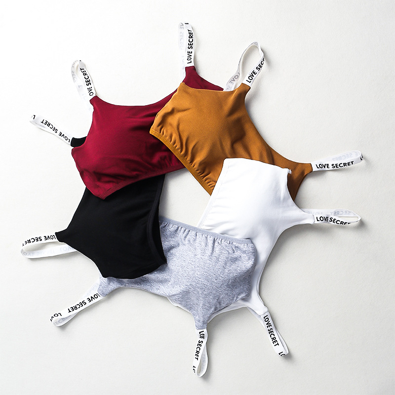 抹胸式裹胸运动内衣美背防震无钢圈防走光聚拢文胸学生跑步背心女