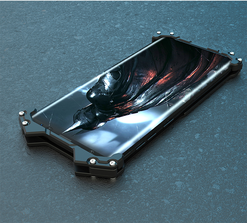 R-Just Batman Shockproof Aluminum Shell Metal Case with Custom Batarang Stent for Samsung Galaxy S9 Plus & Samsung Galaxy S9