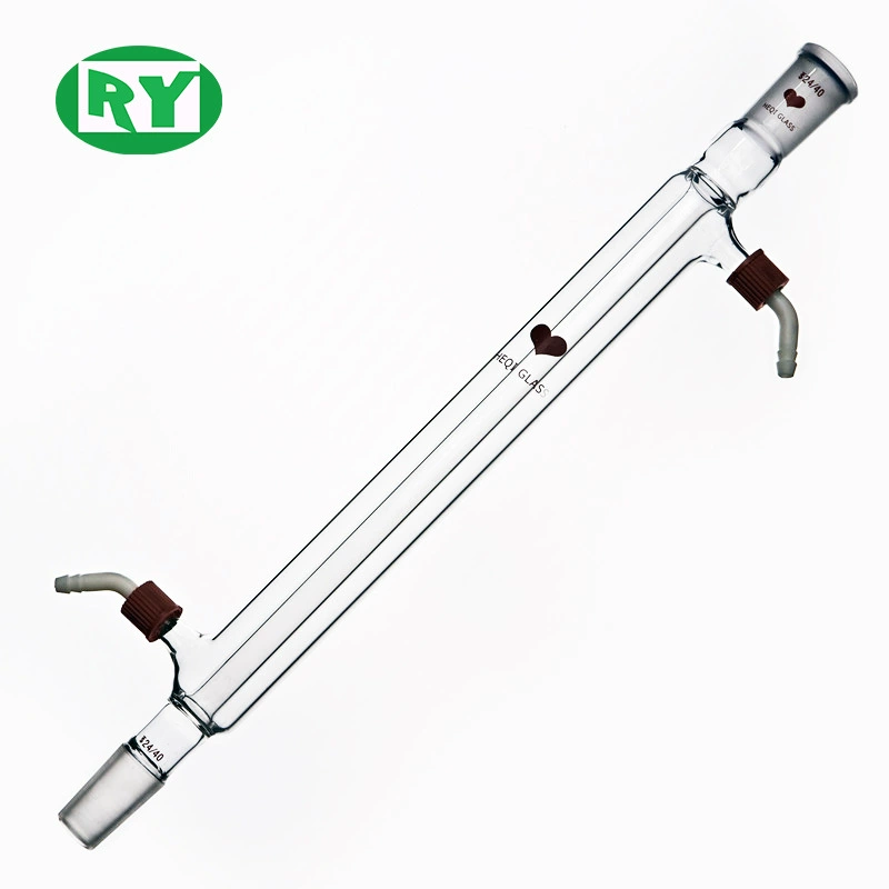 Shanghai Heqi Мощный производитель Боросиликатная 3,3 Прямая конденсационная трубка Съемная маленькая насадка Стандартная шлифовальная насадка 14 19 24