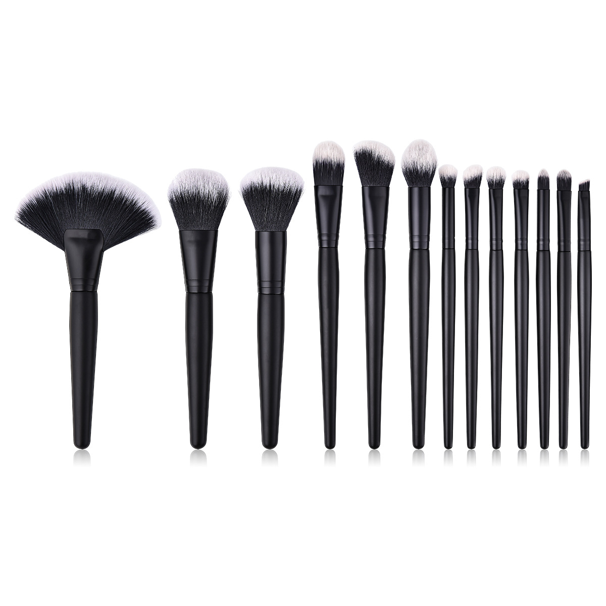 13pcs makeup brush makeup tools black wood handle powder brush Fan brush set