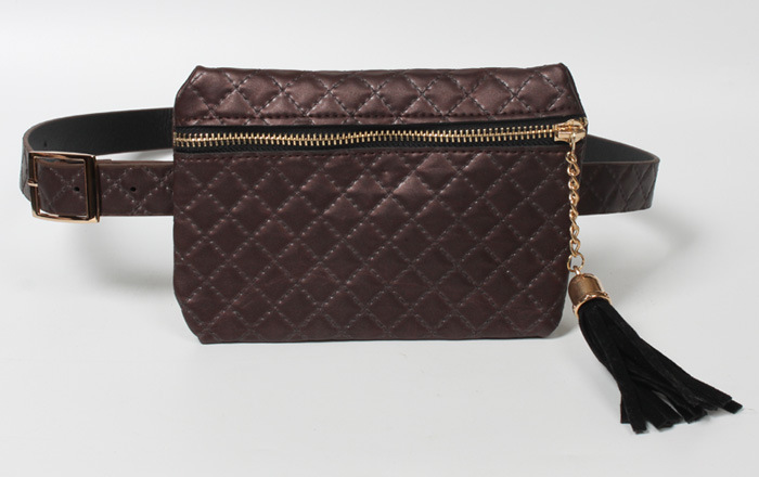 Snake Pattern Thin Belt Tassel Waist Bag display picture 7
