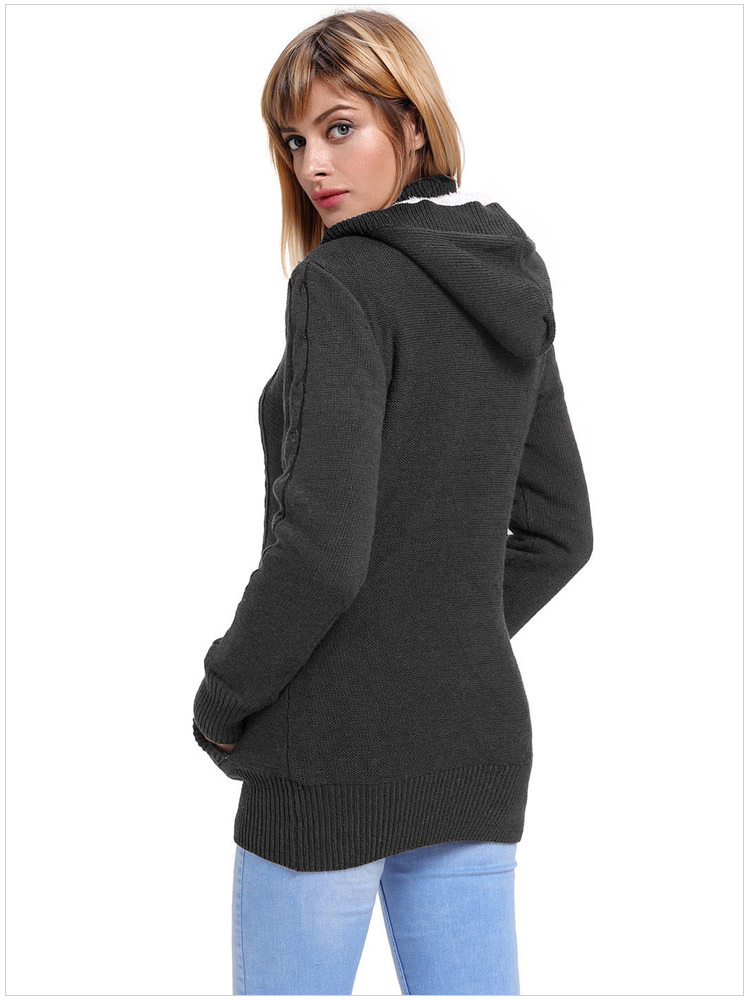 solid color knitted hooded long-sleeved jacket nihaostyles wholesale clothing NSQSY87268