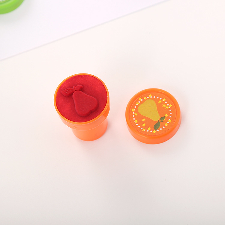 Nueva fruta niños sello de juguete traje diario mini sello de dibujos animados al por mayor