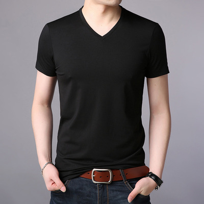 Burton paolong man T-shirt Socket modal Self cultivation Solid Short sleeved t-shirts Men's wholesale