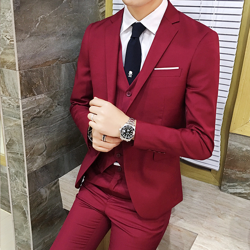 Traje traje de los hombres traje de tres piezas slim fit trabajo profesional vestido formal dama de honor novio vestido de novia traje de ropa
