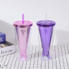 Korean Mermaid Plastic straws Fashion Cultural Capital Cup Fruit Cup Fish Tail Straw Cup Factory