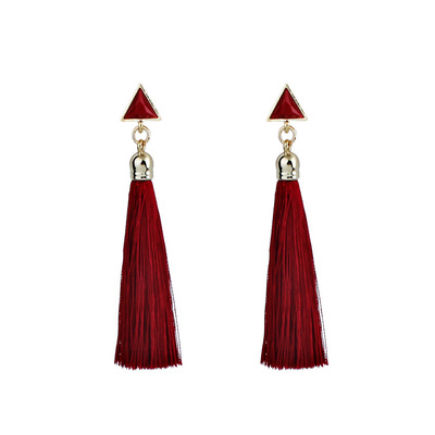 Bohemian Earrings and Earrings geometric triangle tassel long earrings explosive jewelry