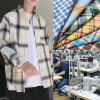 Harbor Wind Easy lattice shirt man Autumn Long sleeve Korean Edition Trend leisure time Thin section shirt Garment processing Customized