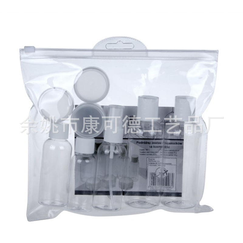 供应随意组合旅行喷雾套装瓶 100MLpet盖 化妆品塑料包装面霜罐子